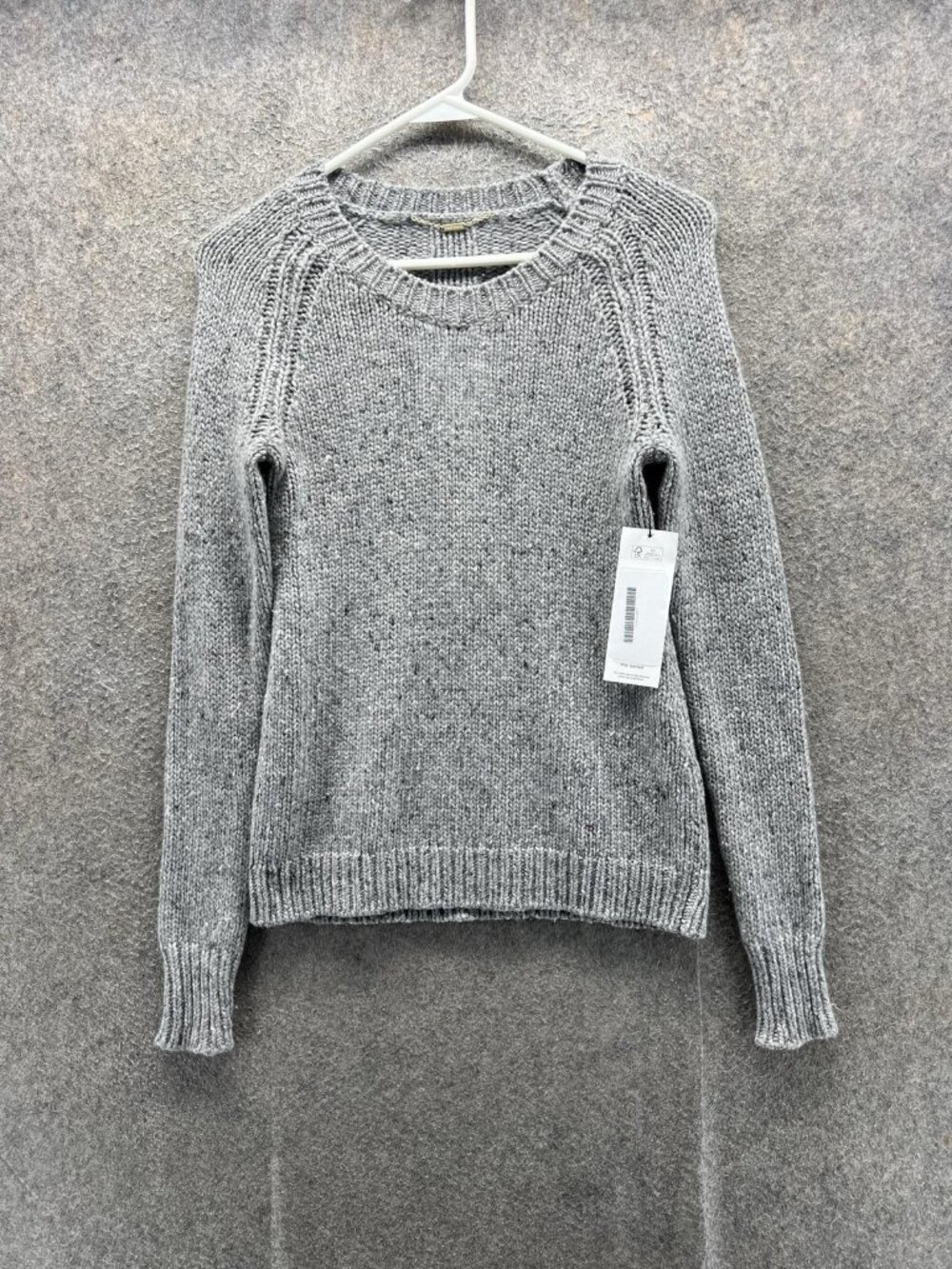 THE ROW Sweater Womens Medium Gray Crew Neck Long Sleeve Raglan Knit Pullover